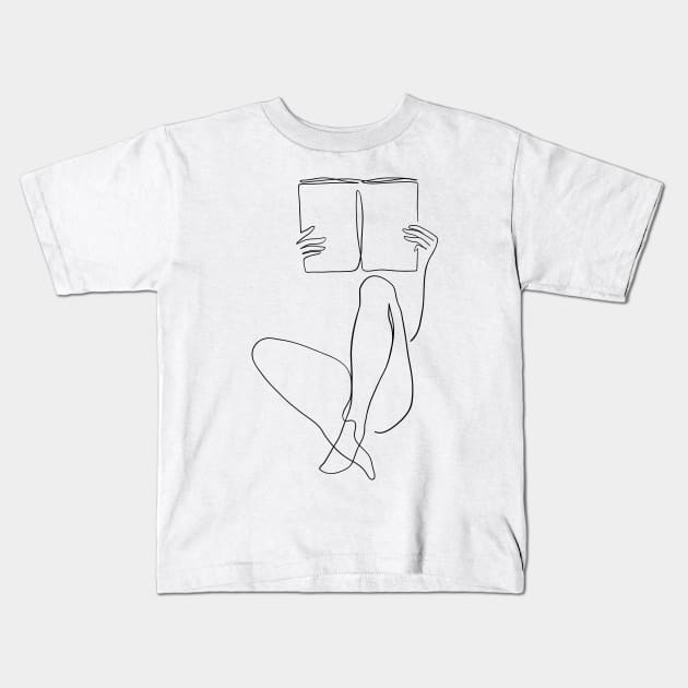 Reading Naked n.2 Kids T-Shirt by Printable Muse